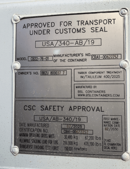 20ft Light Grey One Trip Container - Image 4