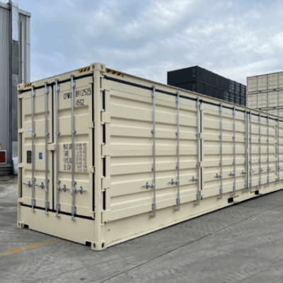 40ft High Cube Open Side Container — Beige