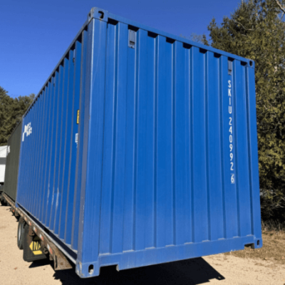 20ft New Blue Shipping Container — Minor Dent