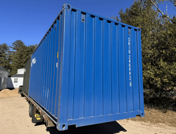 20ft New Blue Shipping Container — Minor Dent